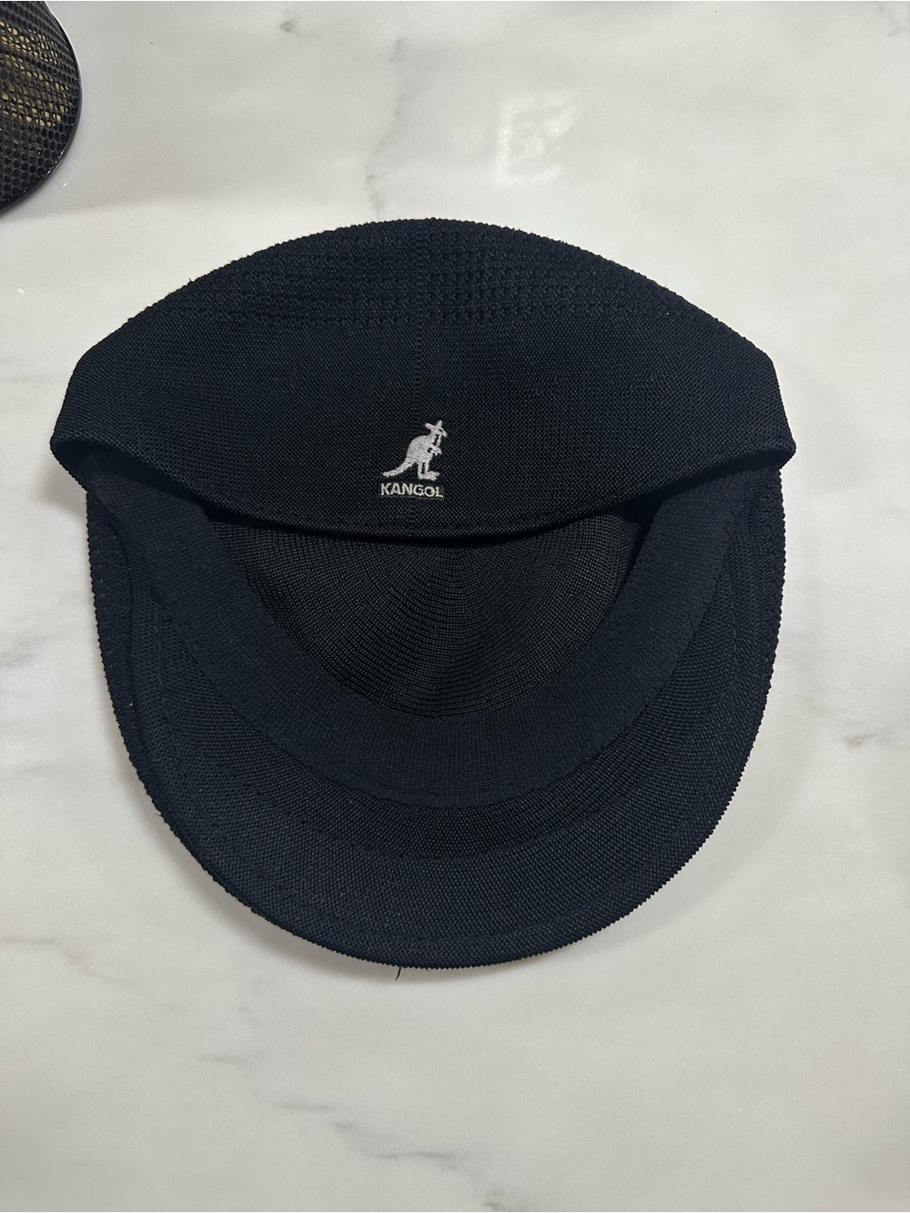 Kangol Black Ventair Knit Cap with White Logo
